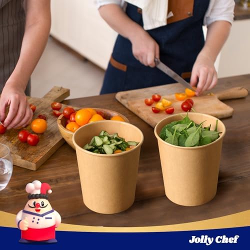 JOLLY CHEF 50 Pack Disposable Soup Bowls with Lids 16 oz - Image 4