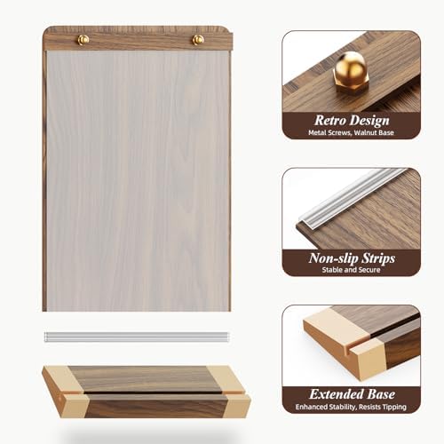 PPH-Sisy 4 Pack Acrylic Sign Holders 8.5 x 11 with Wood Base, Tabletop Display Sign Stand for Menu Flyer Poster, Clear Acrylic Paper Frame for Restaurant Coffee Shop Hotel Office Exhibition - Image 4
