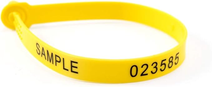500 pcs Tamper Poof Security Tags Numbered Plastic Security Seal Self-Locking Tite-Lock Truck Door Seal Dispsable Shipping Seals for Contaniner Tractor Boxes(Yellow)