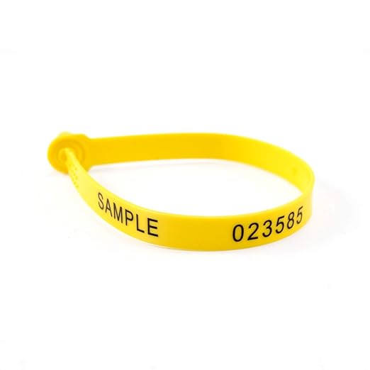 Leadseals(R) 500 Yellow Tite-Lock Plastic Tractor Truck Door Seal Tamper Proof Security Tags Numbered Safty Disposable Locks for Trailer Logistics Shipping Transport