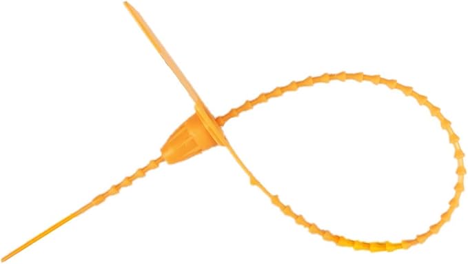 Plastic Security Seals 9.84“ Tamper Proof Self Locking Security Tags Pull-Tite Signage Ties Numbered Orange Pack of 100 PCS
