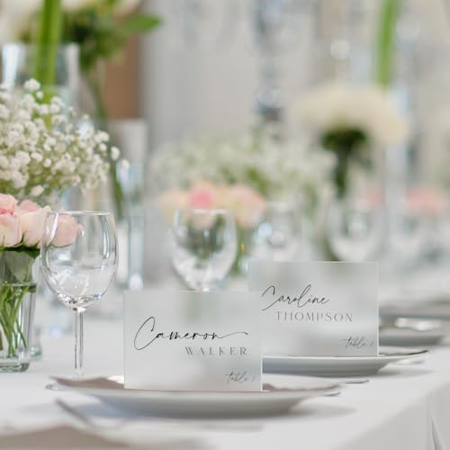 10 Pack Frosted Rectangle Acrylic Sign With Stand, 3.5x2.7 Inch Blank Frosted Acrylic Sign with Base, DIY Buffet Food Labels for Wedding Party Event - Image 4
