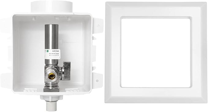 EFIELD CPVC Pre-Assembled Dishwasher Outlet Box, 1/2-Inch CPVC Connection with Installed 1/4-Turn Stop Angle Valve, Stainless Steel Water Hammer Arrestor,(DW007)