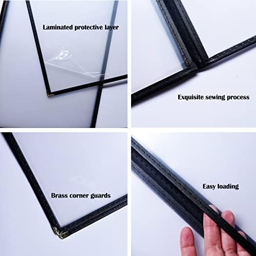 2Pack Menu Covers 8.5x11 inch - 16 View Clear PVC Menu Covers Waterproof, Stain Resistant & Reusable Restaurant Menu Holders for Restaurants, Cafes, Hotels, Home Kitchens (8 Page Black) - Image 6