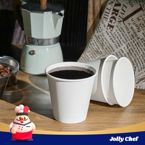 JOLLY CHEF 300 Pack Disposable Paper Coffee Cups 8 oz - Image 5