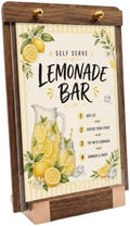 1 Pack Classy Sign Holder 8.5 x 11 with Slanted Wooden Base, Vertical Countertop Menu Display Stand for Coffee Shop, Bakery, Retail, Wedding by VISUP