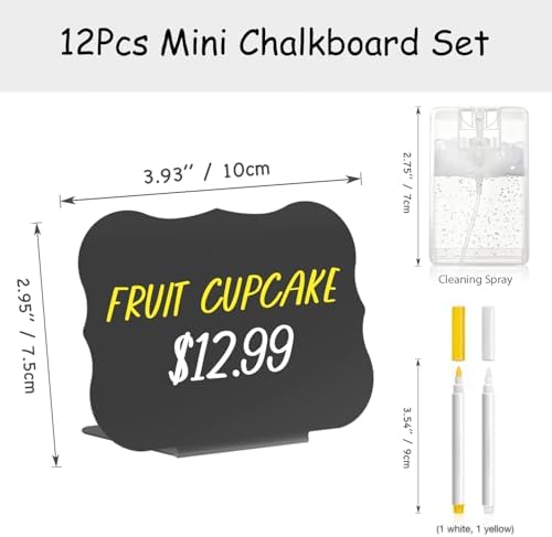 12 Pcs Food Labels for Party Buffet 4"x3" Mini Chalkboard Signs for Food - Image 3