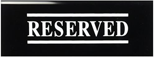 New Star Foodservice Stainless Steel Table Tent Sign (Black (Reserved), 6 x 1.5-Inch (Set of 6)) by NewStarFoodservice