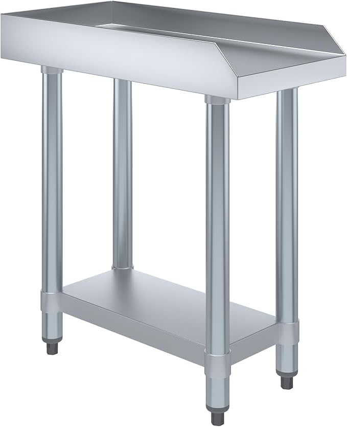 Stainless Steel Equipment Stand with Undershelf + Casters, Heavy Duty, Commercial Grade, NSF Certified (24" Width x 12" Length)