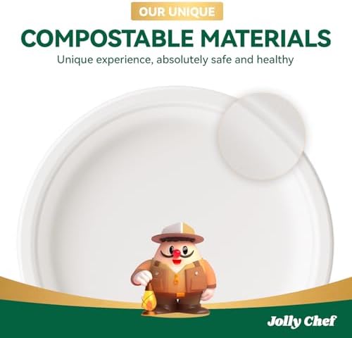 Compostable Heavy Duty 10 Inch 500 Pack Disposable Eco-Friendly Paper Plate - Image 7