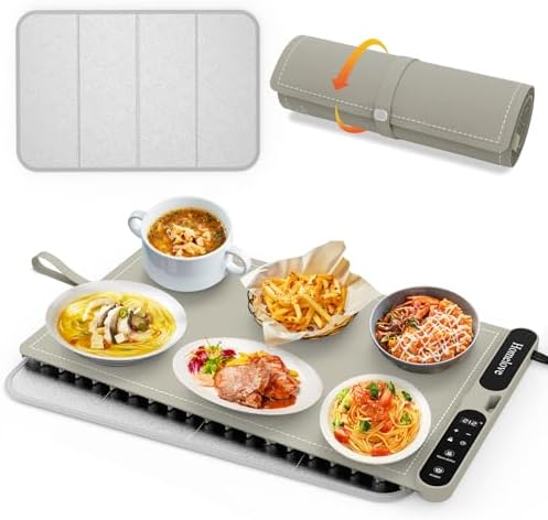 Homelove Warming Mat for Food - 7 Temps, 8H Timer, for Buffets Party Khaki by Homelove