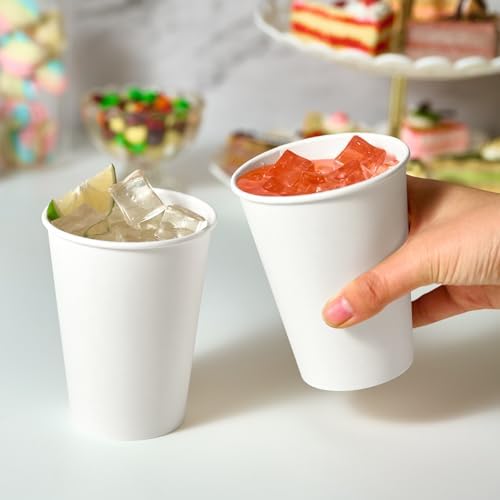 JOLLY CHEF Disposable Coffee Cups and Plates, Printed Paper Plates 10 in 140 Count, 300 Pack Hot/Cold Beverage Cups Paper Cups 12 oz for Water - Image 7