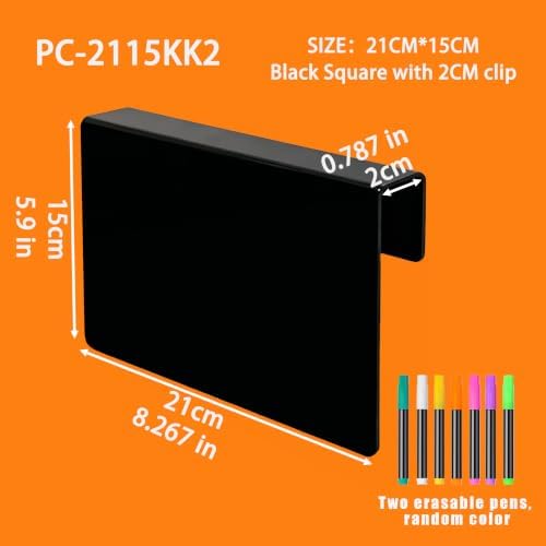 5PCS 21CM*15CM Black Acrylic Food Tags & Mini Chalk Boards - Erasable & Write-On for Party Buffet - Reusable Labels with Sign Holders, Name Cards for Table Setting, Clothing Display Stand - Image 2