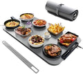Warming Mat for Food,27.5x15.7'' XL Silicone Food Warming Mat,99H Continuous Heat,7 Temp Levels,℉/℃ Switch,Rollable & Portable Food Warming Mat for Buffet,Parties Daily Use-Graphite Gray by Leteveryoneenjoylife