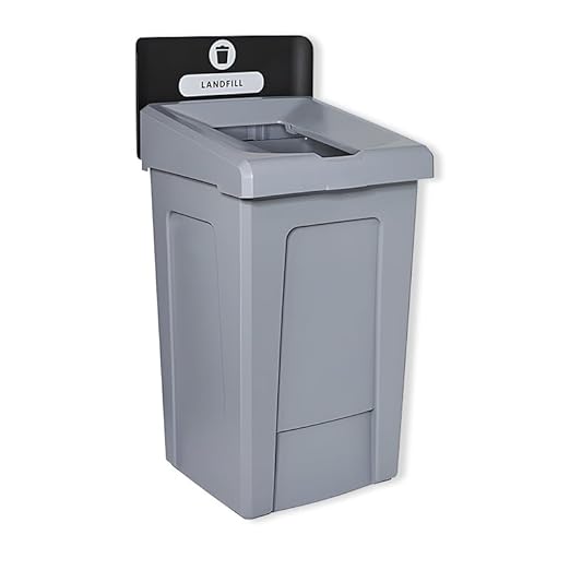 Durable Garbage Can, Commercial Recycling Bin, Recycling Station with Lid, 33 Gallon Trash Can, Reinforced Bottom, Made Qualitative Polyethylene, Ideal for Home, School, Event, Hotel, Bar, Kitchen