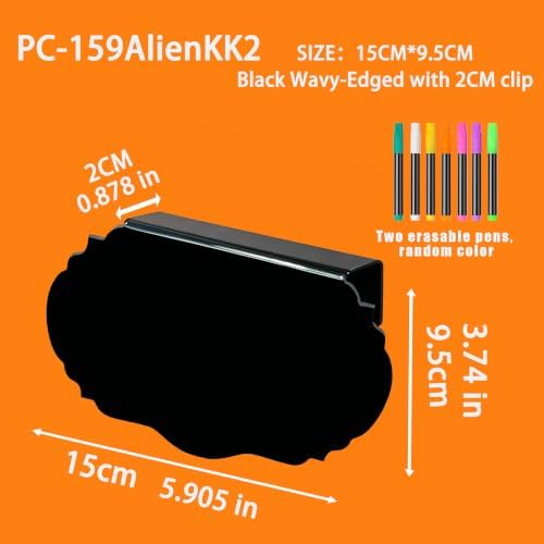 5PCS Black 15CM*9CM Hanger & Mini Chalkboard - Erasable & Write-On - Food Tags, Reserved Table Signs, Acrylic Horizontal Holder, Food Name Labels, Acrylic Chalkboard Blanks, Hanger Tags - Image 2