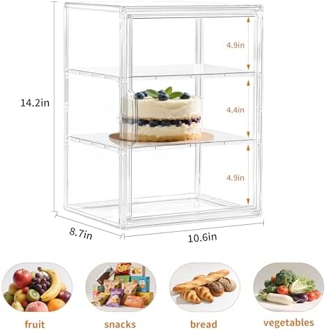 Bakery Display Case, 3 Layer Clear Acrylic Pastry Display Case, 1 Pack - Image 4