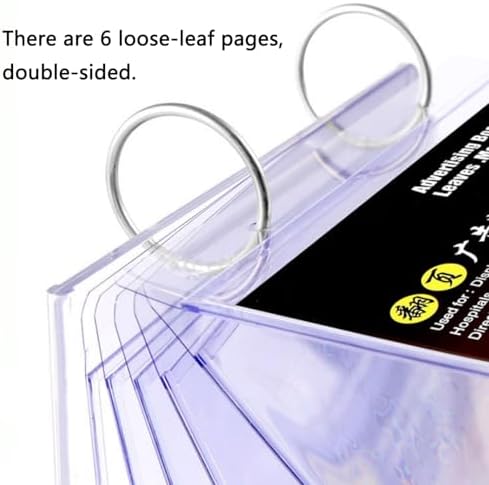 2Pcs Table Flip Menu Holder with 6 Pages Sleeve, 4" X 6" Tabletop Sign Signage Vertical Display Stand with Base, Acrylic PVC Rotating Poster Binders Rack, for Photo, Restaurant, Bar, Job Fair - Image 5