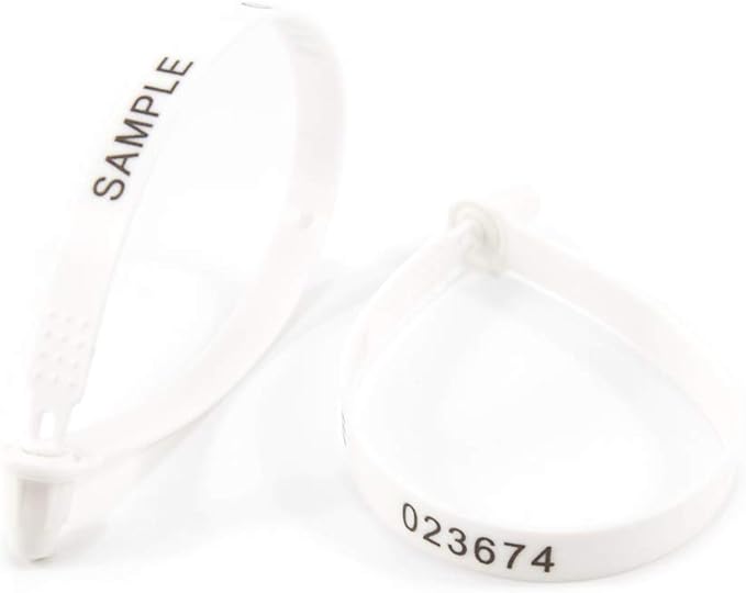 100 Plastic Security Seals for Truck Trailer - Numbered, Container, Load Seals (White)
