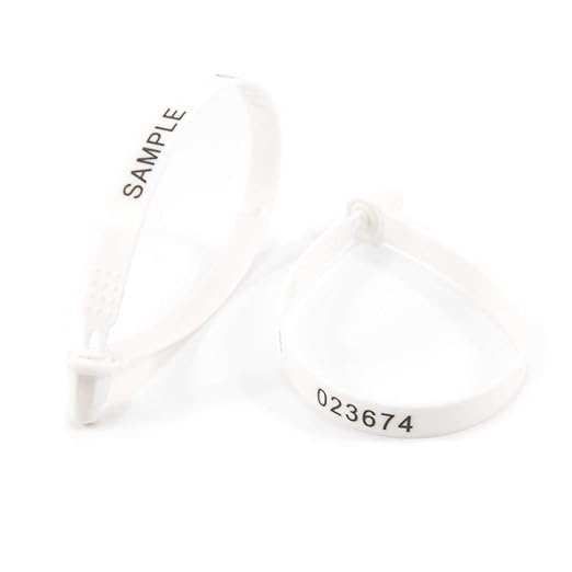 Leadseals(R) 100 White Tite-Lock Plastic Tractor Truck Door Seal Tamper Evident Security Tags Numbered Safty Disposable Locks for Trailer Logistics Shipping Transport