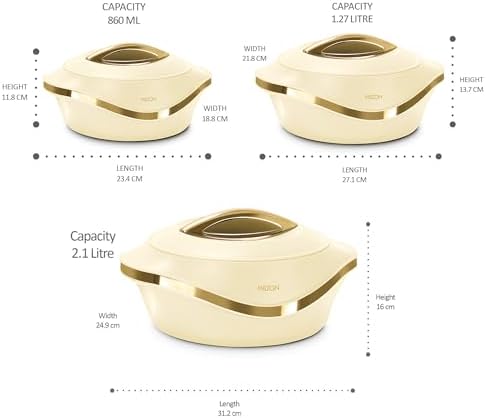 MILTON Insulated Casserole Dish with Lid 3 pc Set 2.1/1.5/1 qt. Hot Pot Food Warmer/Cooler –Thermal Soup/Salad Serving Bowl- Stainless Steel Hot Food Container–Best Gift Set for Moms –Holidays - Image 2