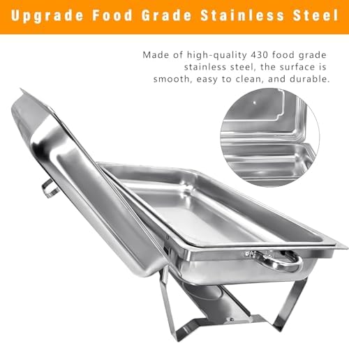 4 Pack 8QT Chafing Dishes for Buffet Chafing Dish Buffet Set - Image 3