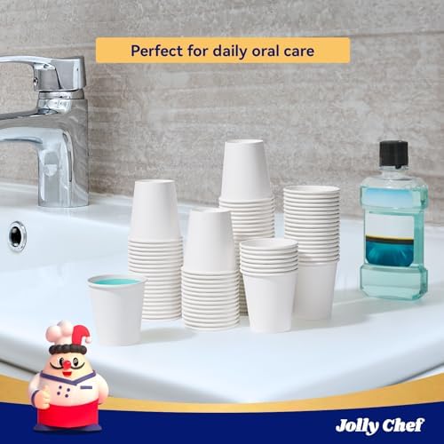 JOLLY CHEF 3oz Paper Cups 300 Packs Hot Beverages Disposable Bathroom Cups - Image 4