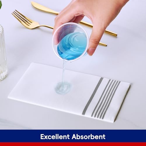 400 Silver Disposable 3-Ply Paper Dinner Napkins, Guest Hand Towels - Image 5