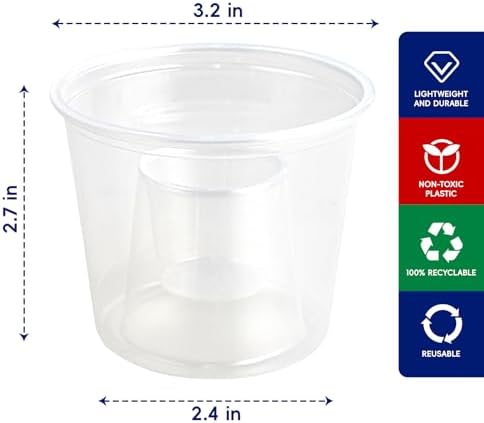 JOLLY CHEF 12 oz Clear Plastic Cups & 200 Disposable Bomber Cups - Image 7