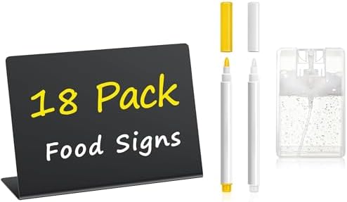 18 Pcs Food Labels for Party Buffet 4"x3" Mini Chalkboard Signs for Food by PigPotParty