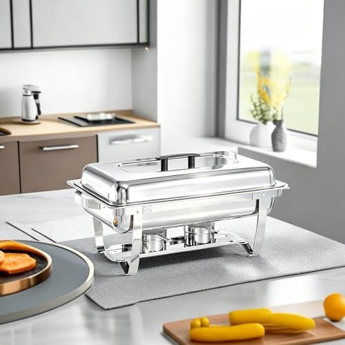 Chafing Dishes for Buffet, 4 Pack 9 Quart Stainless Steel Chafer Set - Image 3
