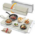 FYY Warming Mat for Food with Heat Resistant Pad, Prevent Countertop Cracks, Keep Meal Warm, Rapid and Full Surface Heating, 6 Temp Settings 6H Timer, Upgraded Rollable Portable Food Warmer Mat Khaki by FYY