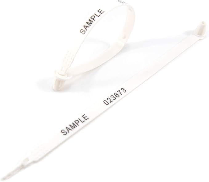 100 Plastic Security Seals for Truck Trailer - Numbered, Container, Load Seals (White)