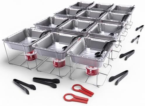 Alpha Living 12-Pack Disposable Chafing Dish Buffet Set with Fuel Cans - Image 3