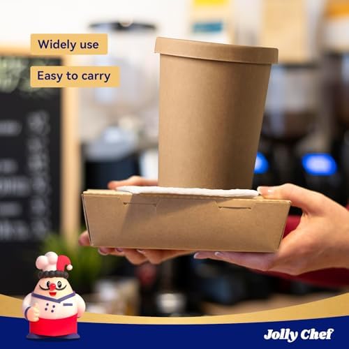 JOLLY CHEF 32oz Paper Soup Containers with Vented Lids 25 Pack - Image 5