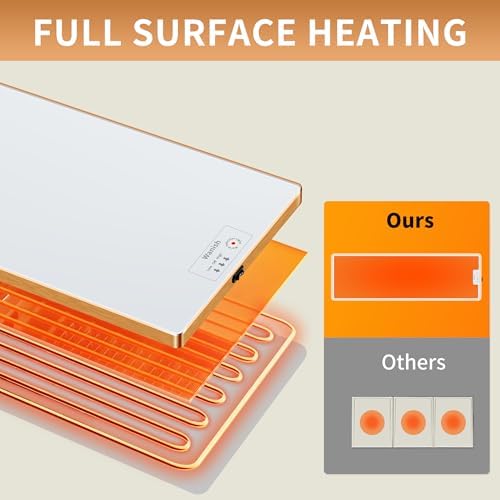 Electric Warming Tray,Extralong 59"x12",Tempered Glass Warming Mat for Food - Image 4