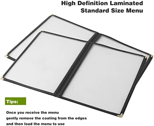 4PCS Menu Covers 8.5 x 11inch - 4-Page 8-View Transparent Restaurant Menu Covers with Clear Protective Film Menu Holders for A4 Size Paper - Image 4