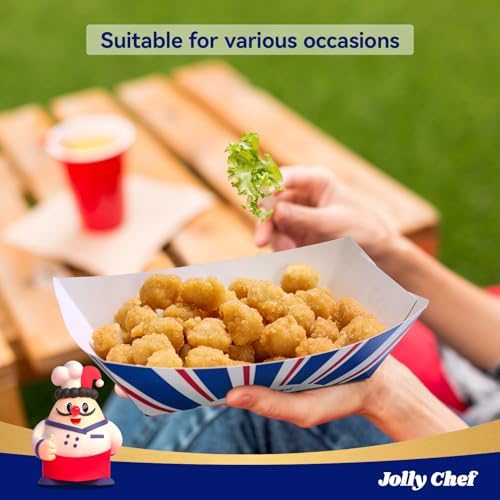 JOLLY CHEF Disposable Paper Food Trays, 250 Count 3 Lb Serving Boats - Image 5