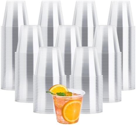 JOLLY CHEF 9 oz Plastic Cups, 600 Pack Clear Disposable Drinking Cups by JOLLYCHEF