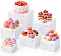 6-Piece White Acrylic Buffet Risers for Dessert Table Display by KVNTOOLS