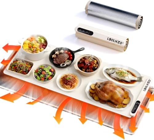 Warming Mat For Food Extra Large 36"x16" 580W Food Warming Mat With Heat Resistant Pad,Chafing Dishes for Buffet 6 Temp 6 Hours,Roll Up Food Warmers for Parties Buffet for Catering Gatherings by Unknown