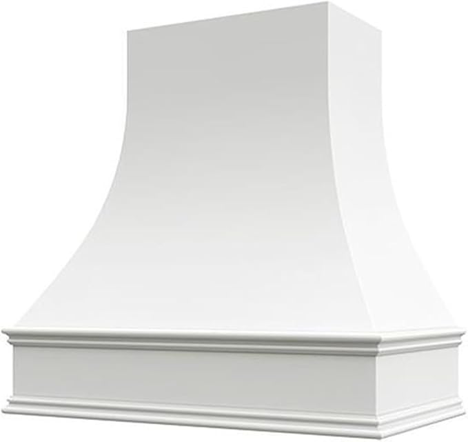 Curved Range Hood (37.5" W x 48" H) – Handcrafted in the USA – Premium Cabinet-Grade Plywood & White Maple Veneer – Seamless Fit with TradeWinds Ventilation Units – High-End Kitchen Focal Point
