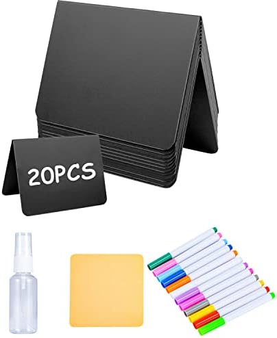 20PCS Mini Chalkboard Signs for Food, Reusable and Reserved Table Signs, Food Labels for Party Buffet, Easy to Write and Wipe Out, Catering Supplies Buffet Display, Place Cards by YZLIANGYUAN