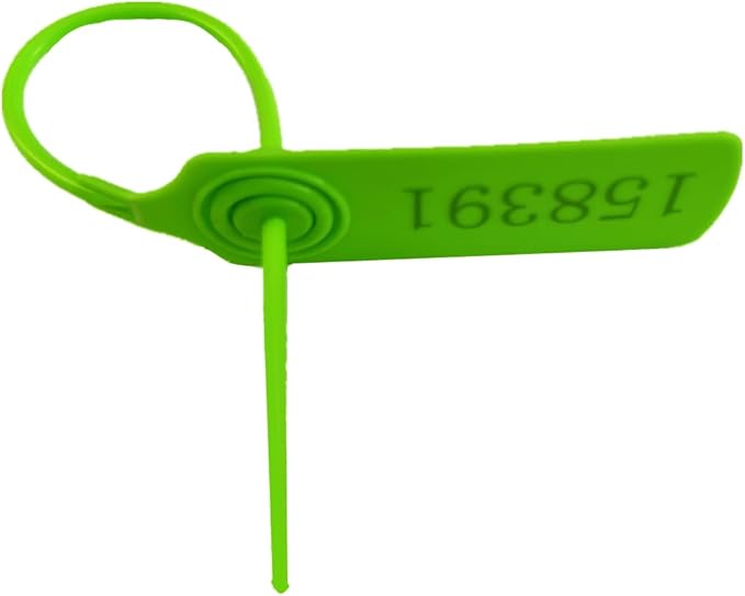 Pull-tite Security Seal Tamper Resistant Tags Plastic Padlock Sign Ties Numbered Green 100 Pieces