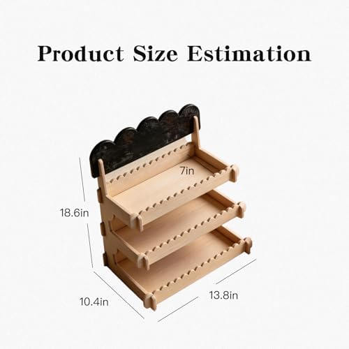 Cookie Display Stand, Cookie Display, 3 Tier Wooden Dessert Display Stand with Chalkboard, Rustic Scalloped Serving Tray for Party, Wedding, Bakery Treats and Small Items - Image 2