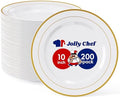 200PCS Plastic Plates 10 Inch Heavy Duty Disposable Plates for Everyday Use by JOLLYCHEF