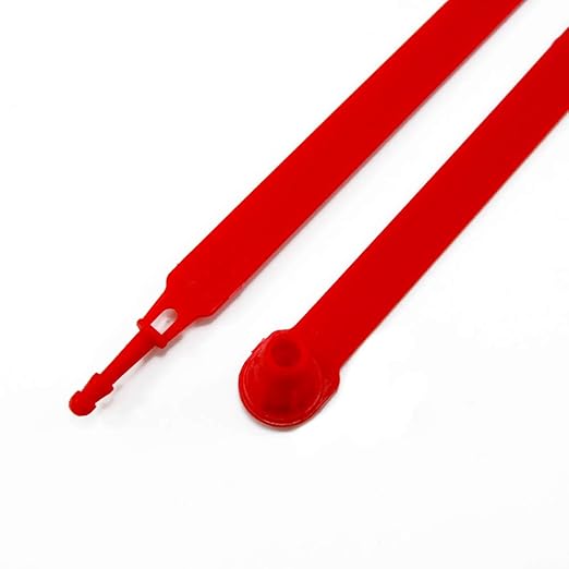 Leadseals(R) 500 PCS Red Tite-Lock Plastic Tractor Truck Door Seal Tamper Evident Security Tags Numbered Safty Disposable Locks for Trailer Logistics Shipping Transport