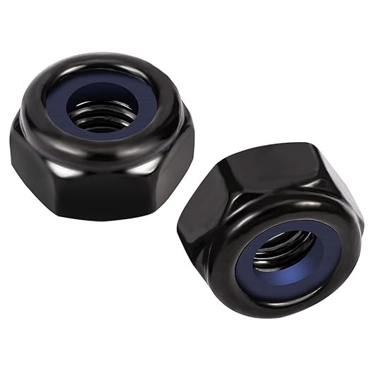 MewuDecor 5/16-18 Nylon Insert Hex Lock Nuts Locknuts, 304 Stainless Steel 18-8, Black Oxide, 100 PCS
