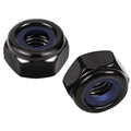 MewuDecor 1/4-20 Nylon Insert Hex Lock Nuts Locknuts, 304 Stainless Steel 18-8, Black Oxide, 25 PCS