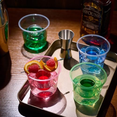 60 Disposable Bomber Cups, 4oz Plastic Shot Glasses, Assorted Colors - Image 4